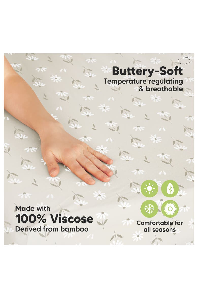 Isla Fitted Mini Crib Sheets, Alternate, color, Daisies