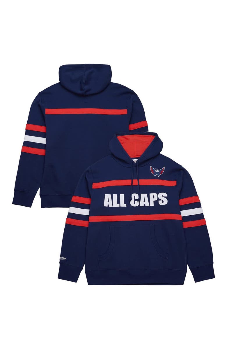 Mitchell & Ness Men's Mitchell & Ness Navy Washington Capitals Head Coach Slogan Pullover Hoodie, Main, color, Navy
