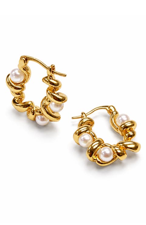 Sculpted Wave Hoop Earrings