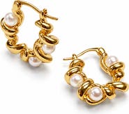 LA MENO Sculpted Wave Hoop Earrings
