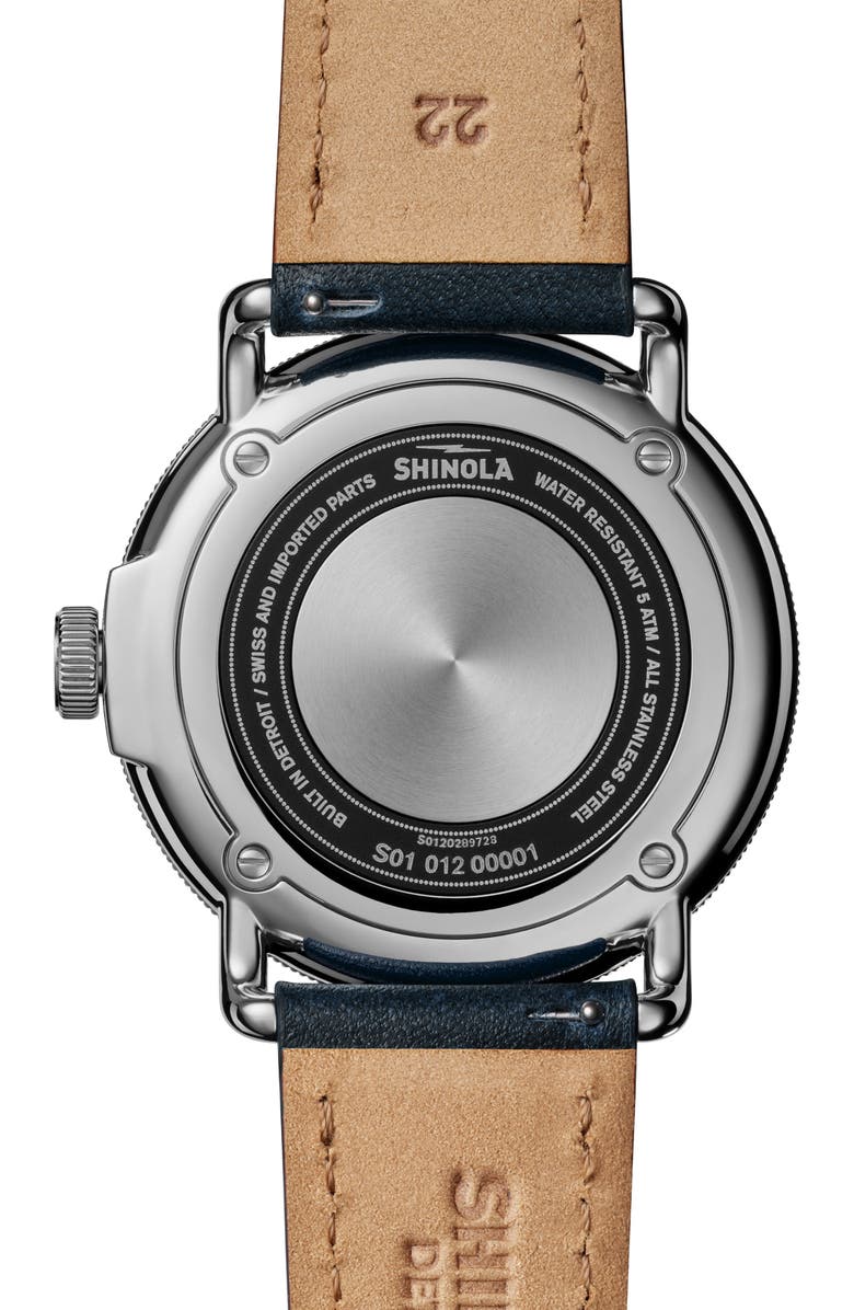 Shinola The Canfield Model C56 Leather Strap Watch, 43mm, Alternate, color, 