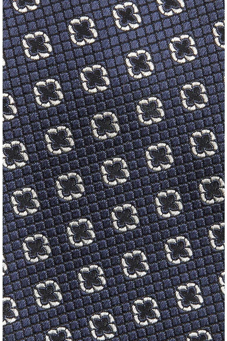 Geometric Silk Tie, Alternate, color, NAVY FAN