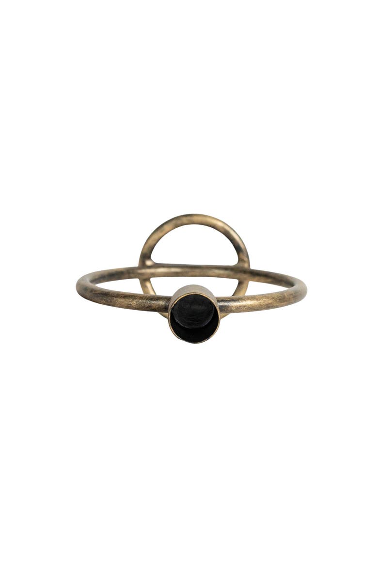 Brass Round Sculpture Taper Candle Holder Metal, Alternate, color, Gold