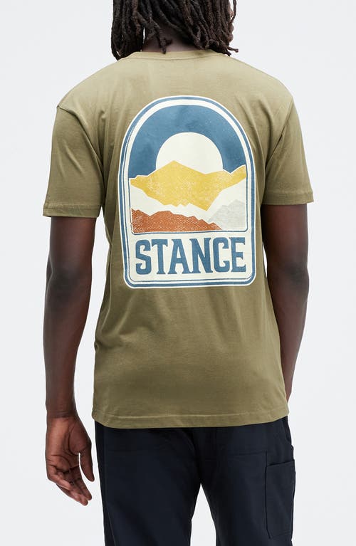 Stance Saddleback Logo Cotton Graphic T-shirt In Military Green