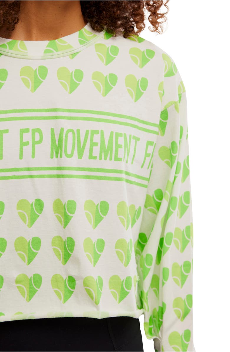 Free People FP Movement Inspire Layer Logo Long Sleeve T-Shirt, Alternate, color, Court Logo Combo