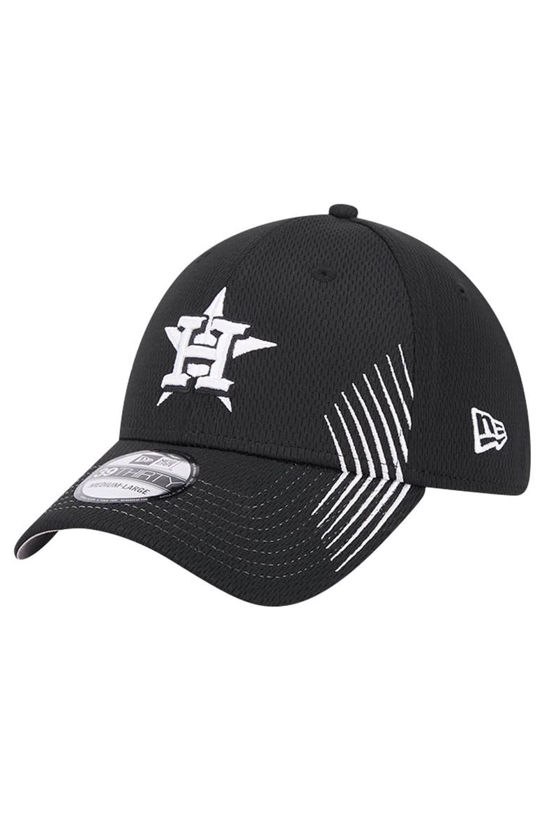 Men's New Era Black Houston Astros Active Dash Mark 39THIRTY Flex Hat, Alternate, color, Black