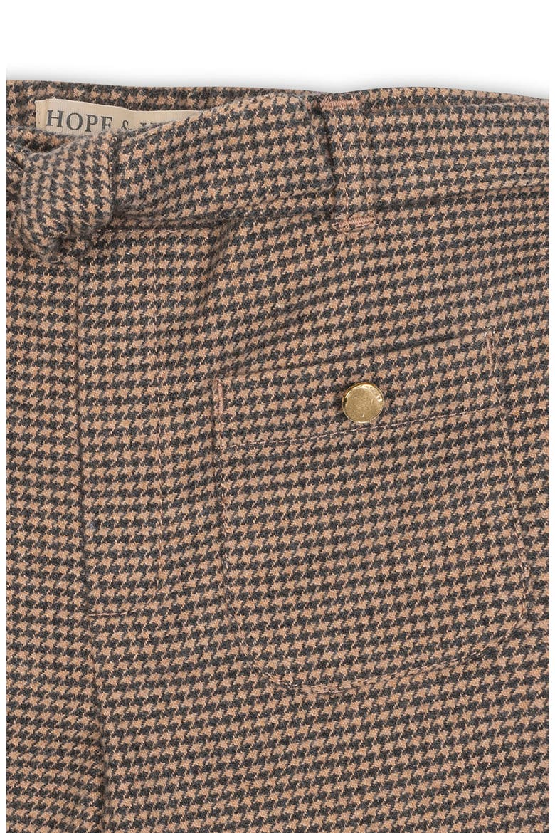 Kids' Organic Brushed Cotton Wide Leg Dress Pant, Alternate, color, Camel Houndstooth