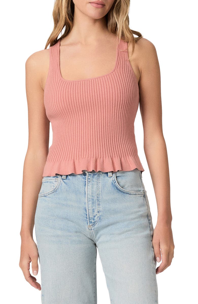 PAIGE Bronwyn Rib Tank, Main, color, Salmon