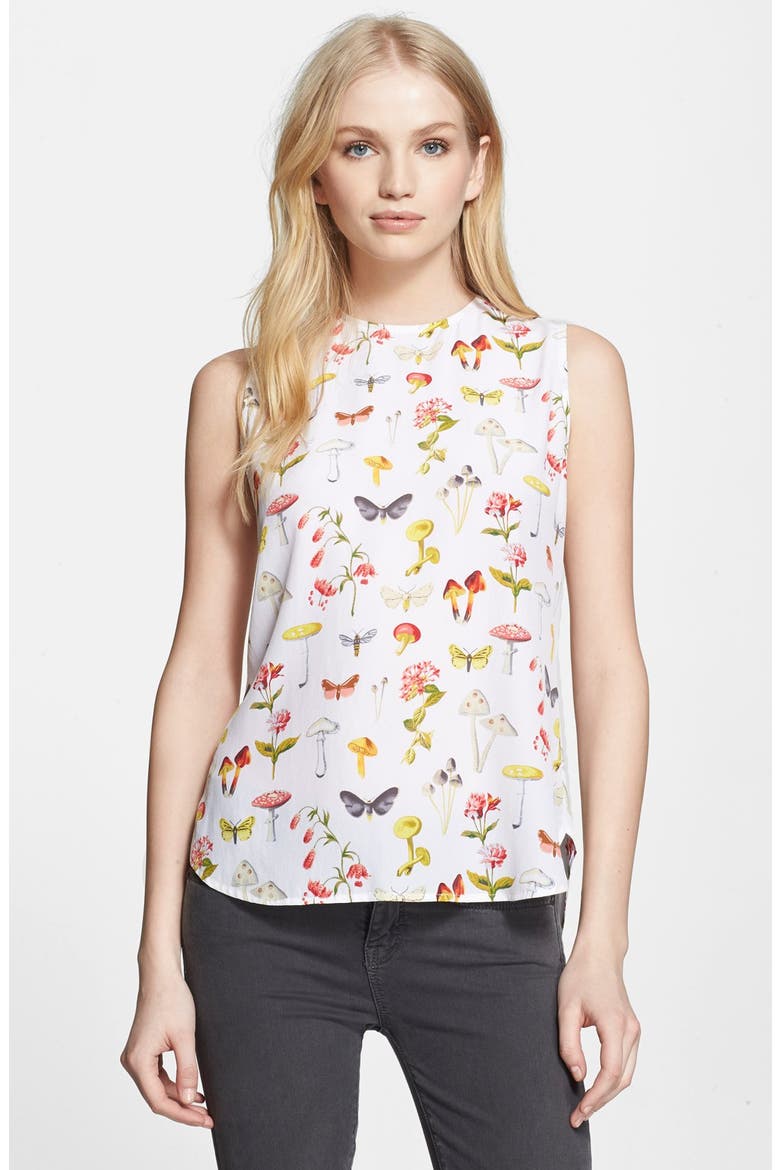 Print Silk Top, Main, color, BRIGHT WHITE MULTI
