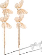 Jessica Simpson Butterfly Tassled-Drop Gold-Tone Earrings