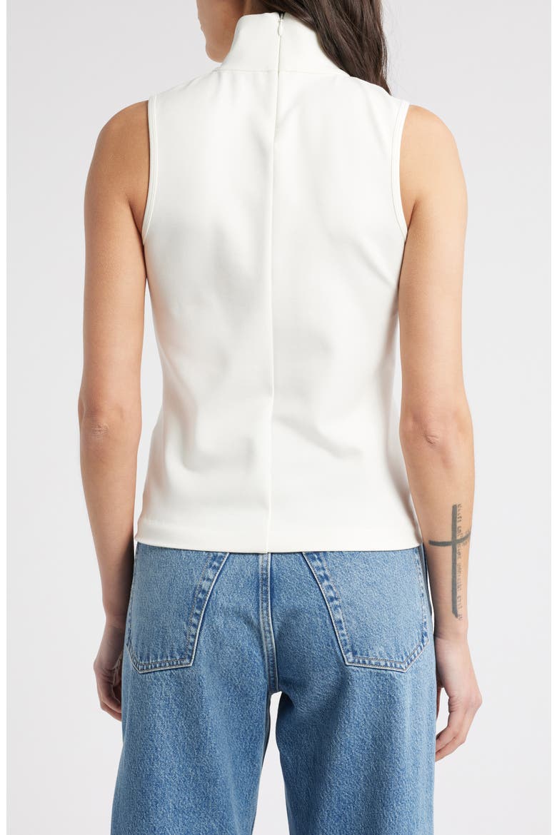 Irina Sleeveless Ponte Turtleneck Top, Alternate, color, WHITE