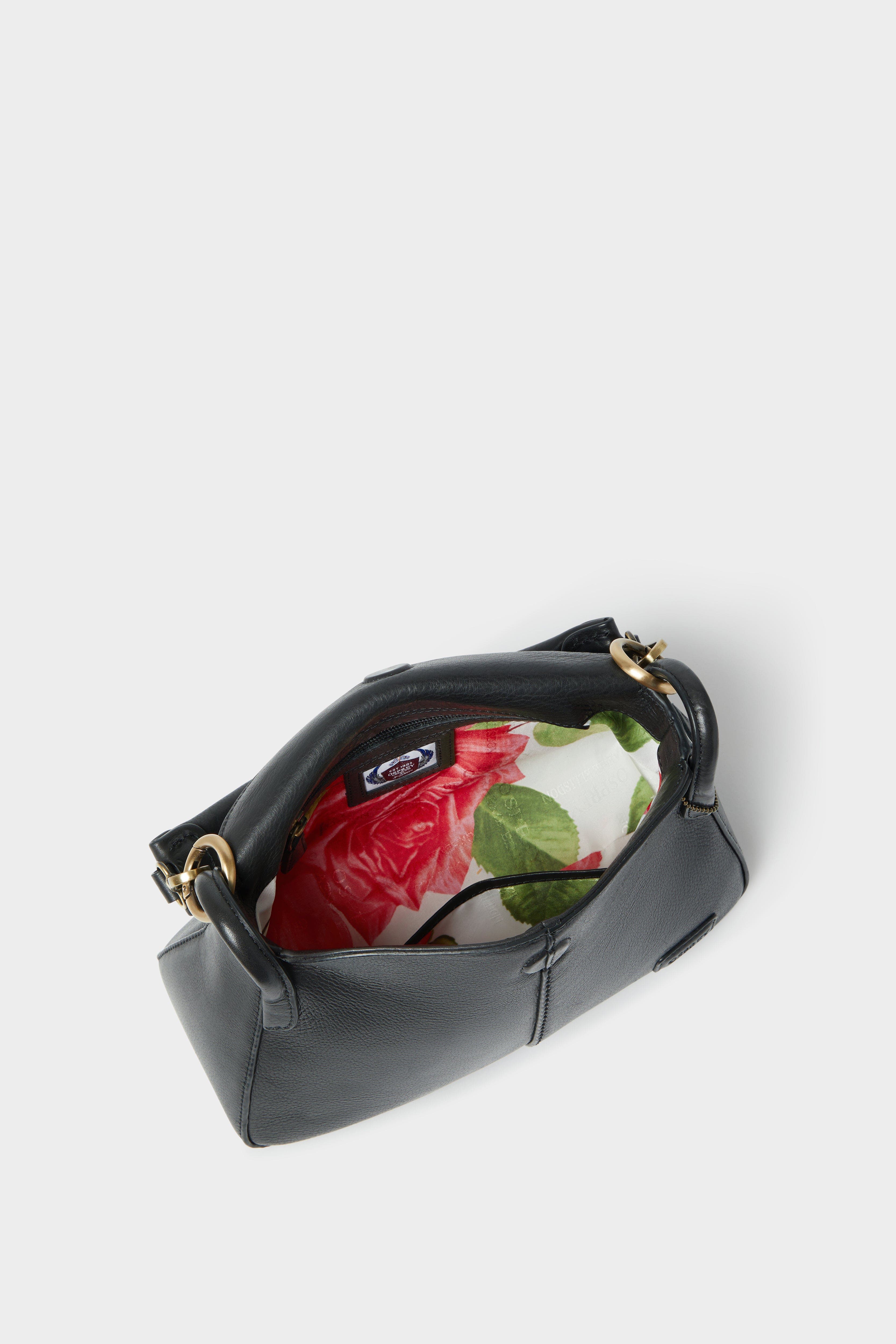 Osprey London The Oxford Small Leather Shoulder Bag, Alternate, color, Black