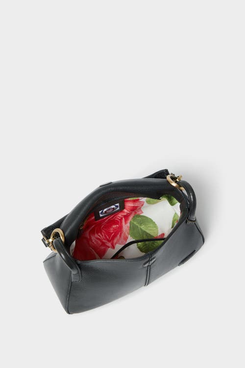 Osprey London The Oxford Small Leather Shoulder Bag In Black