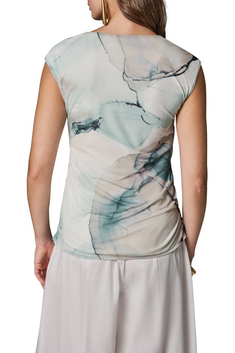 Abstract Print Center Ruched Knit Tank, Alternate, color, SKYLIGHT MULTI