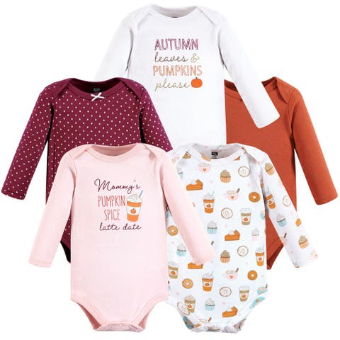 Essential Long-Sleeve Cotton Bodysuit Set (5-Piece)