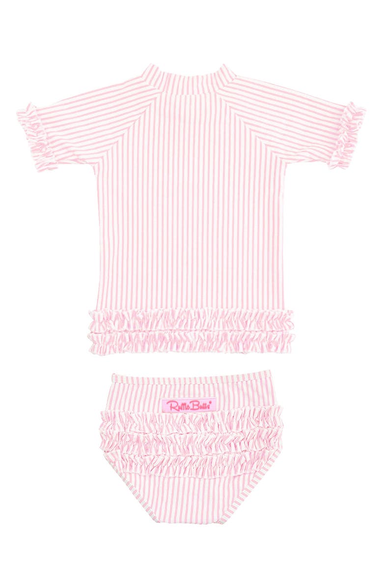 RuffleButts Seersucker Two-Piece Rashguard Swimsuit, Alternate, color,