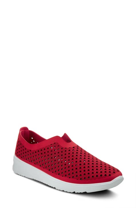 Red slip on sneakers womens online