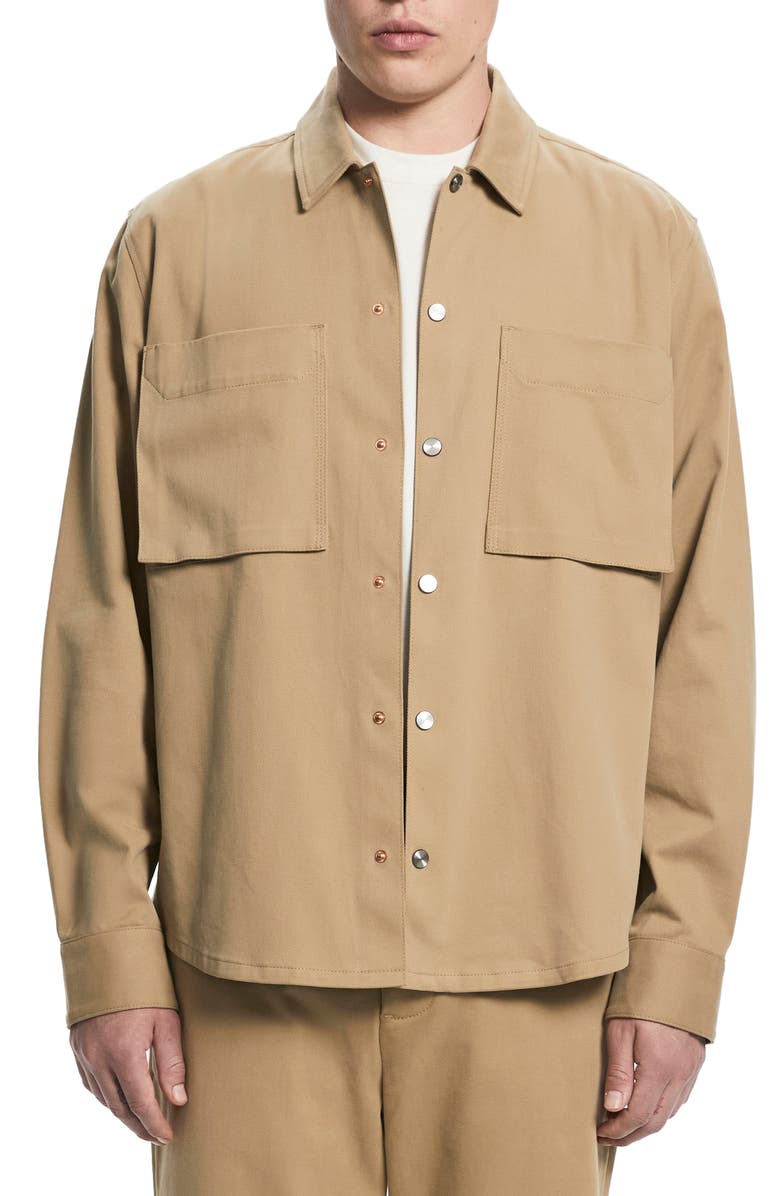 VAYDER Oversize Stretch Twill Snap-Up Overshirt, Main, color,