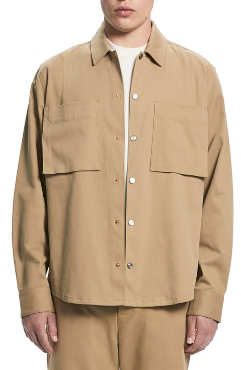Oversize Stretch Twill Snap-Up Overshirt