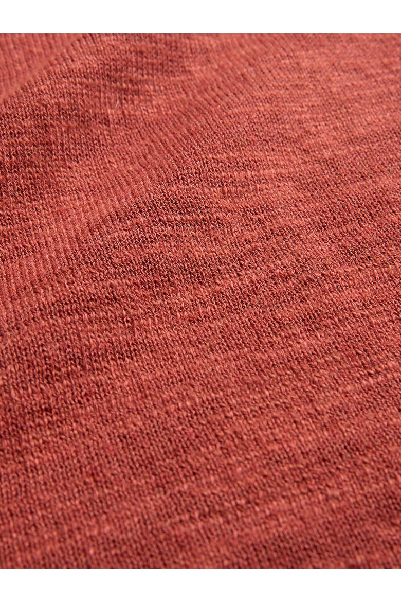 3/4 Sleeve Linen Blend Crew Neck Top, Alternate, color, Clay