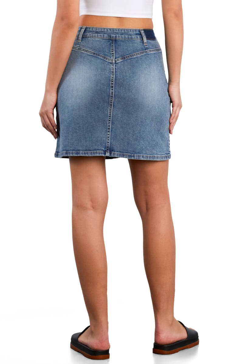 HINT OF BLU A-Line Denim Skirt, Alternate, color, Classic Blue