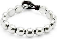 UNODE50 Bracelet with Small Round Beads Plated in Sterling Silver