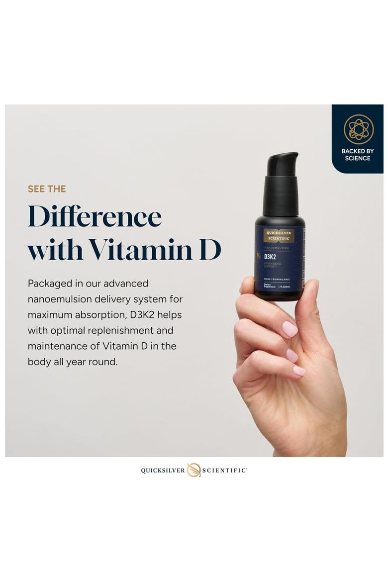 Nanoemulsified D3K2 Bioactive Liquid Vitamin Supplement, Alternate, color, None