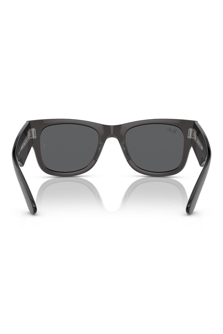 Mega Wayfarer 51mm Square Sunglasses, Alternate, color, TRANSPARENT BLACK / GREY