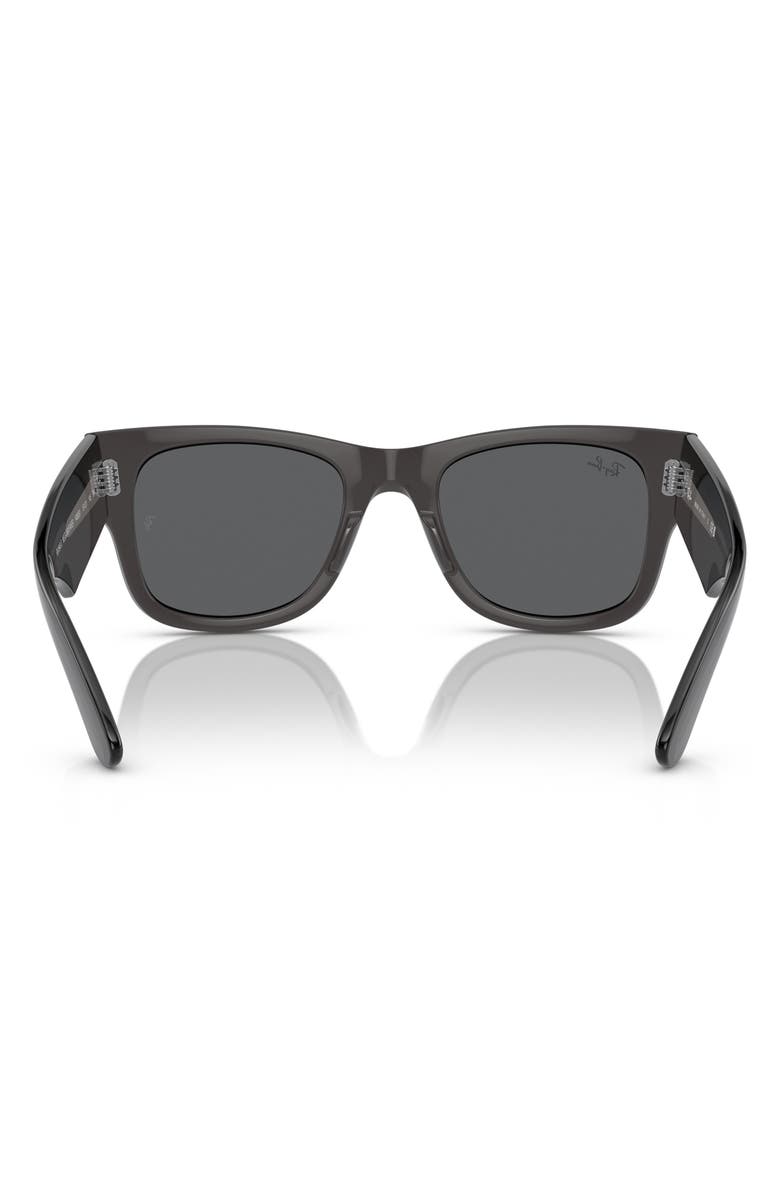 Ray-Ban Mega Wayfarer 51mm Square Sunglasses, Alternate, color, Transparent Black / Grey