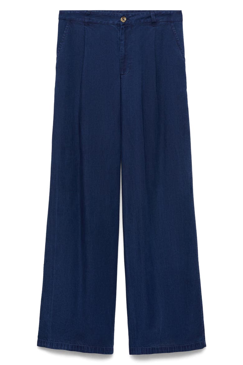 Pleated Wide Leg Pants, Alternate, color, DARK BLUE