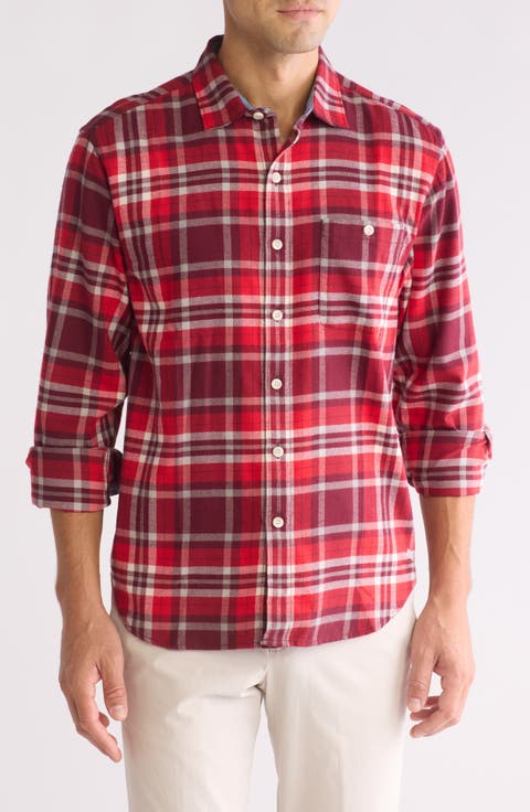 Frozen Lake Plaid Button-Up Shirt