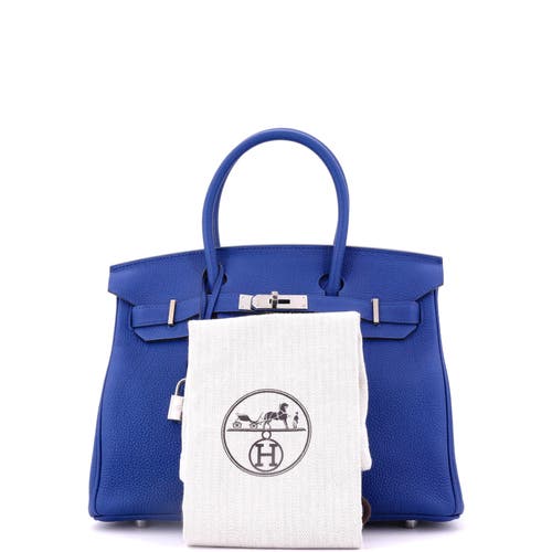 Pre-owned Hermes  Hermes Birkin Handbag Blue Togo With Palladium Hardware 30 In Blue