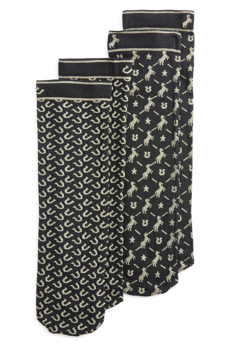 2-Pack Assorted Twins Texas Socks, Main, color, BLACK