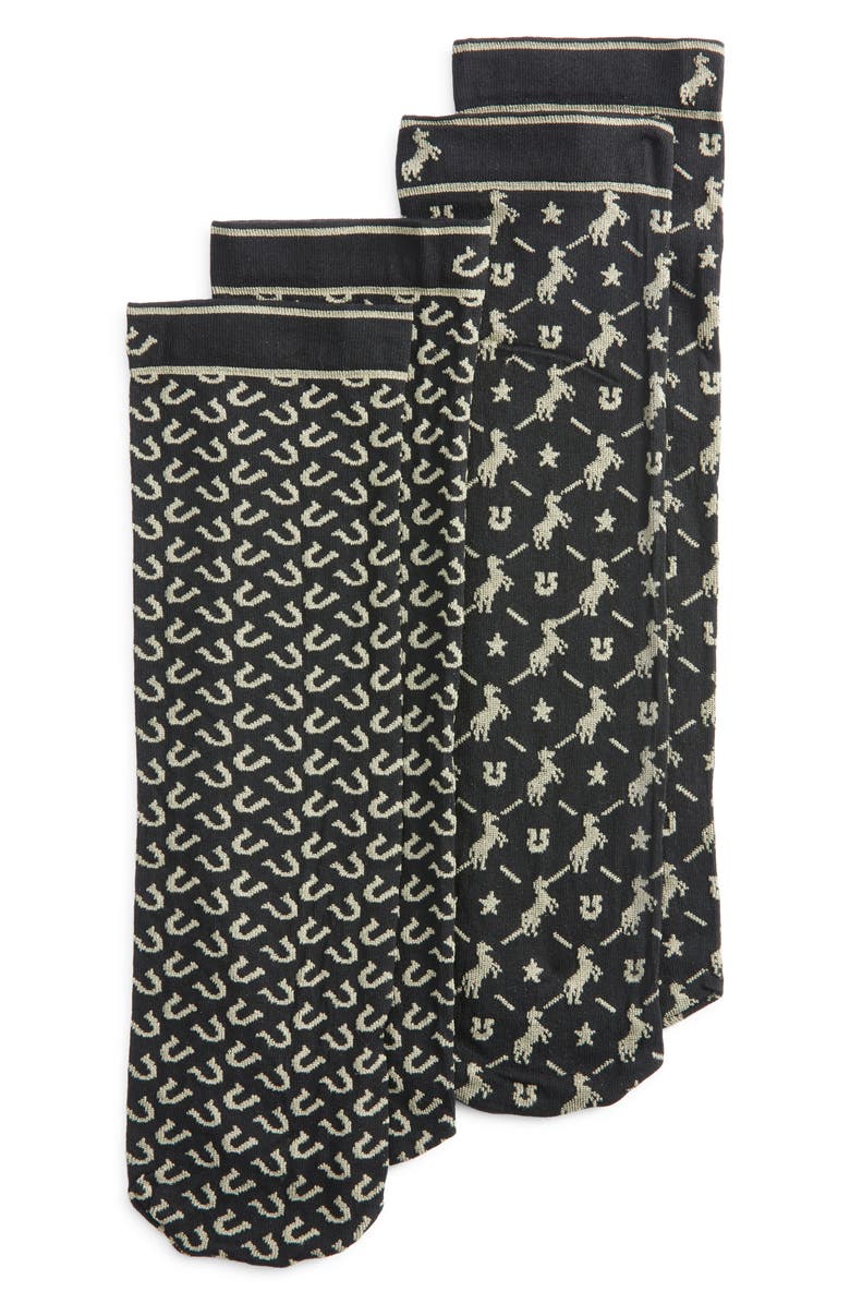 Oroblu 2-Pack Assorted Twins Texas Socks, Main, color, Black