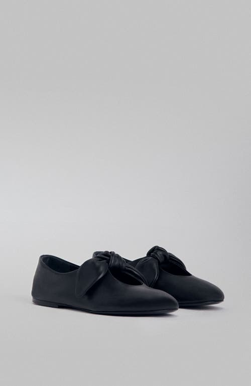Co Bow-detailed Leather Flats In Black