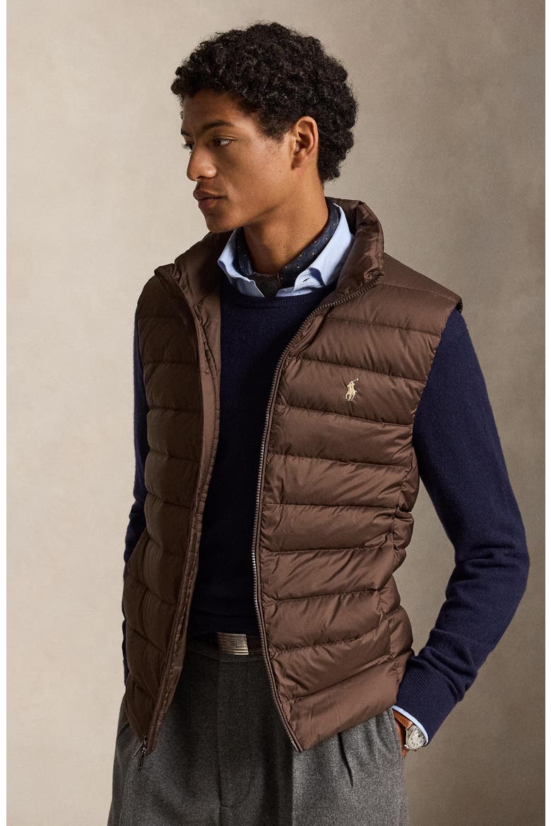 The Colden Water Repellent Packable Down Vest, Alternate, color, NUTMEG BRWN
