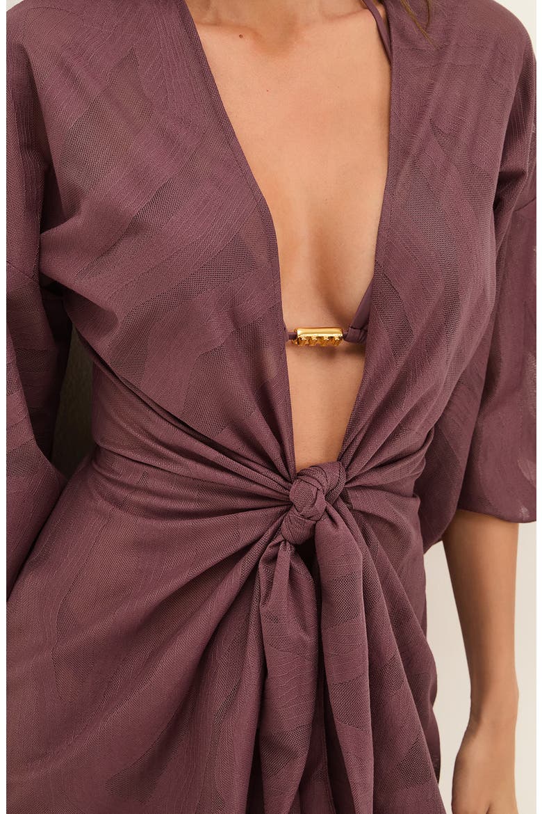Perola Cotton Blend Cover-Up Minidress, Alternate, color, PURPLE