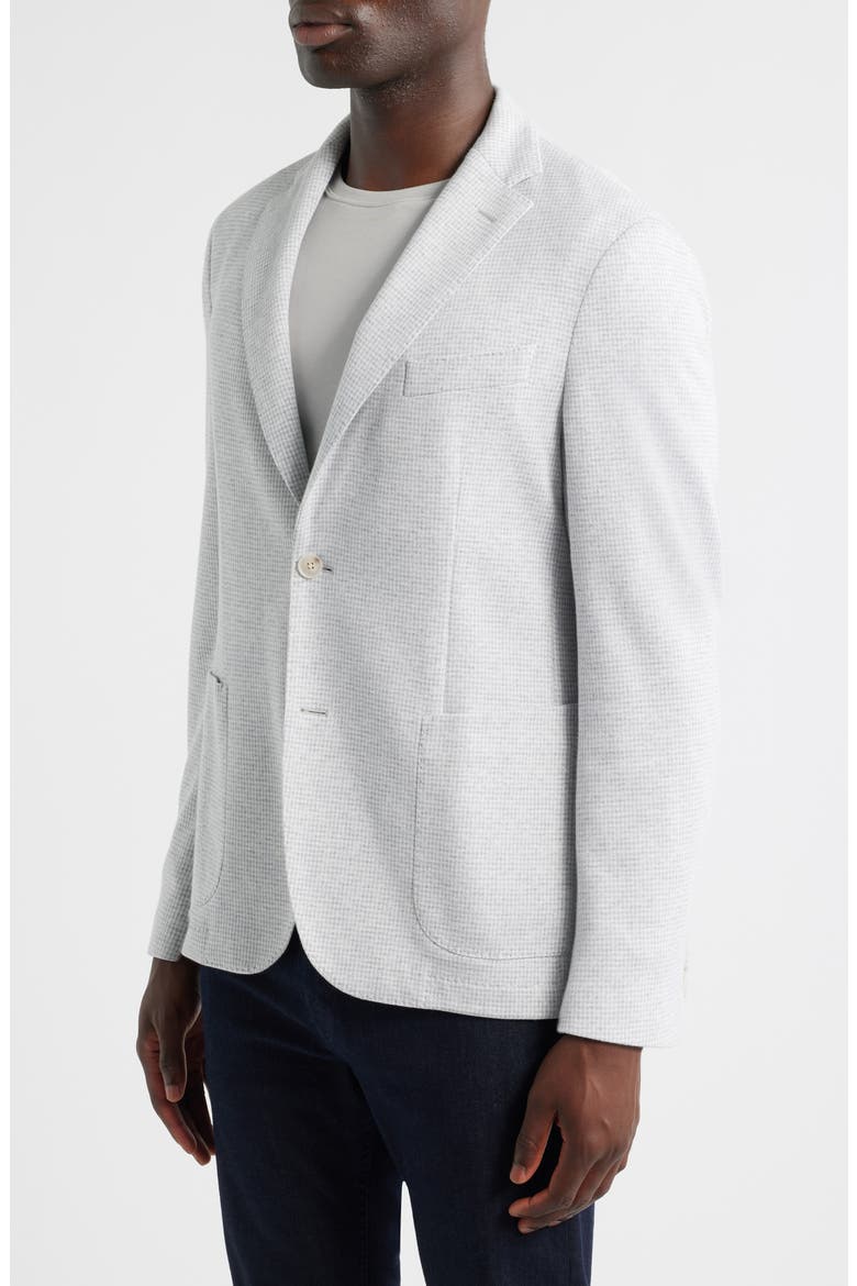 Hanry Slim Fit Microcheck Knit Cotton Blend Sport Coat, Alternate, color, SILVER