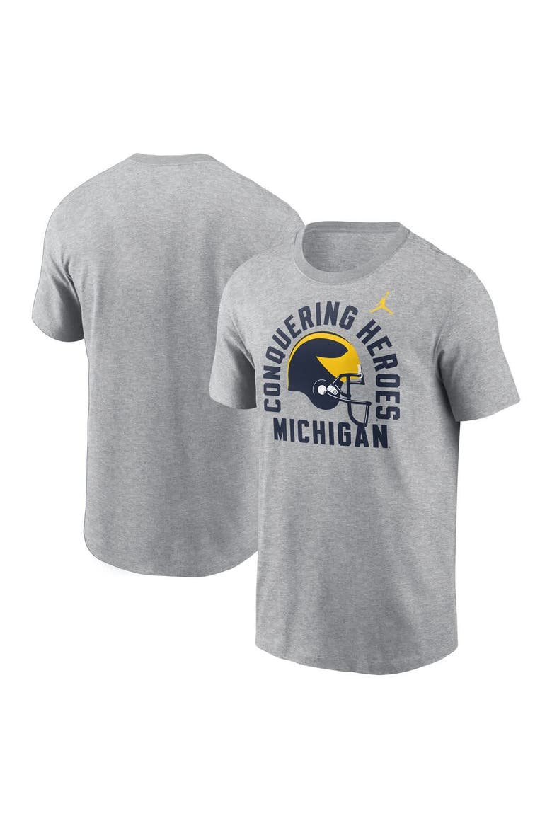 Men's Jordan Brand Heather Gray Michigan Wolverines Local Song T-Shirt, Main, color, Heather Gray