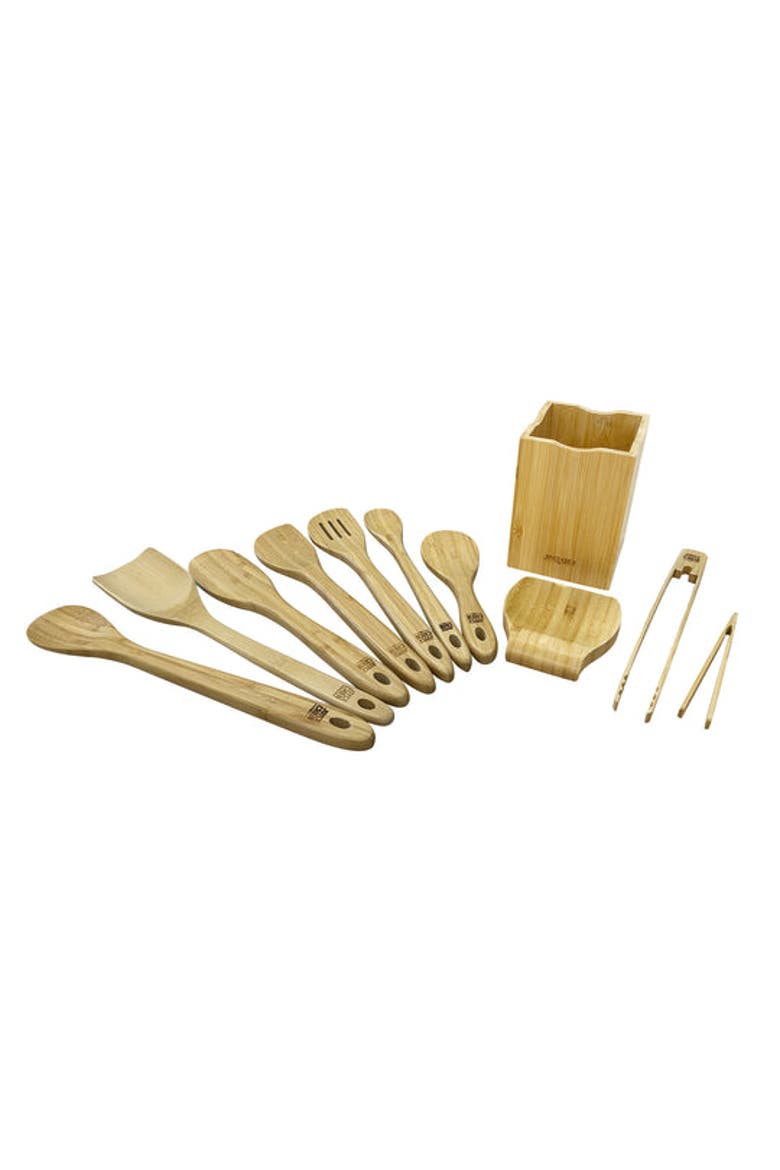 11 Piece Burnished Utensil Set, Alternate, color, Bamboo