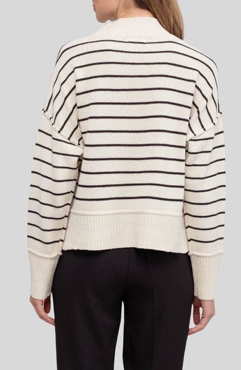 Stripe Mock Neck Sweater