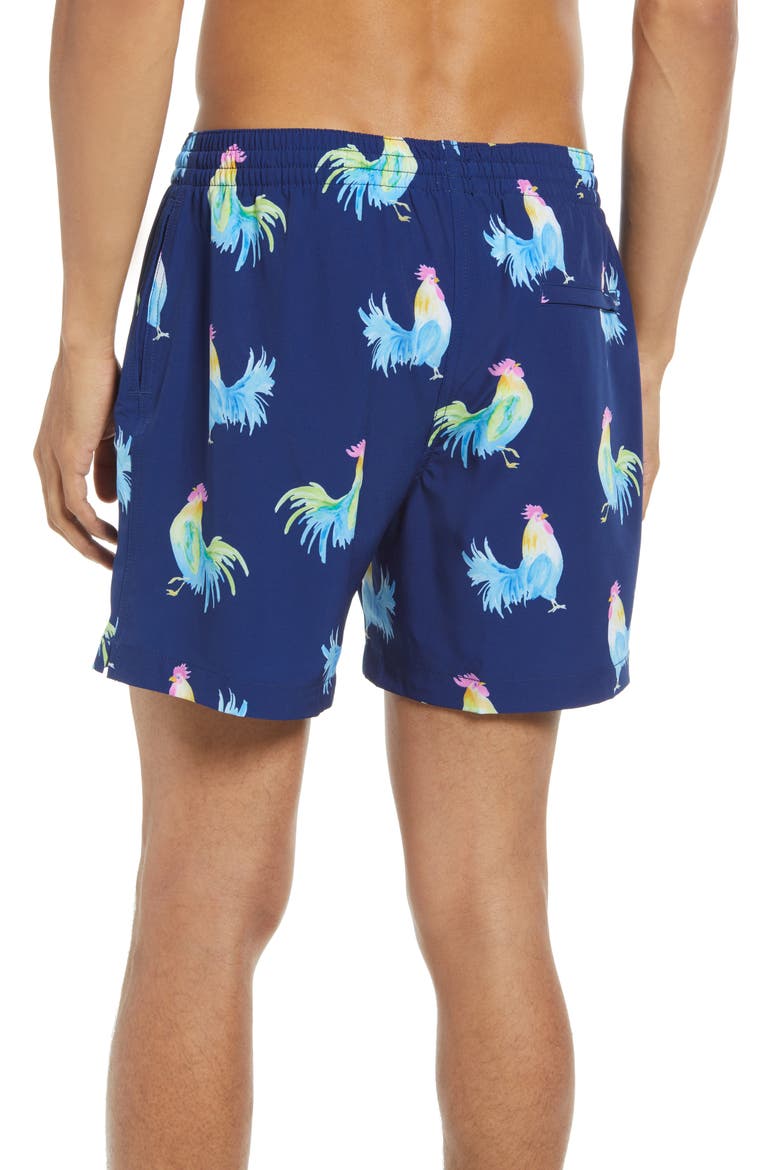 The Fowl Plays 5.5-Inch Swim Trunks, Alternate, color, NAVY