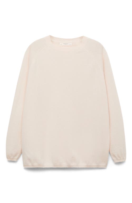 Mango Crewneck Cashmere Sweater In White