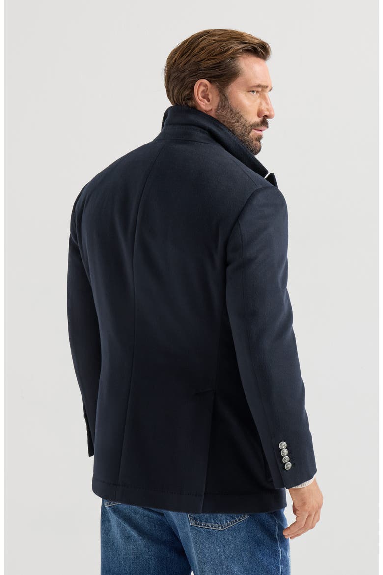 Virgin Wool Beaver Cloth Outerwear Blazer With Thermore®-padded Detachable Vest, Alternate, color, Navy Blue