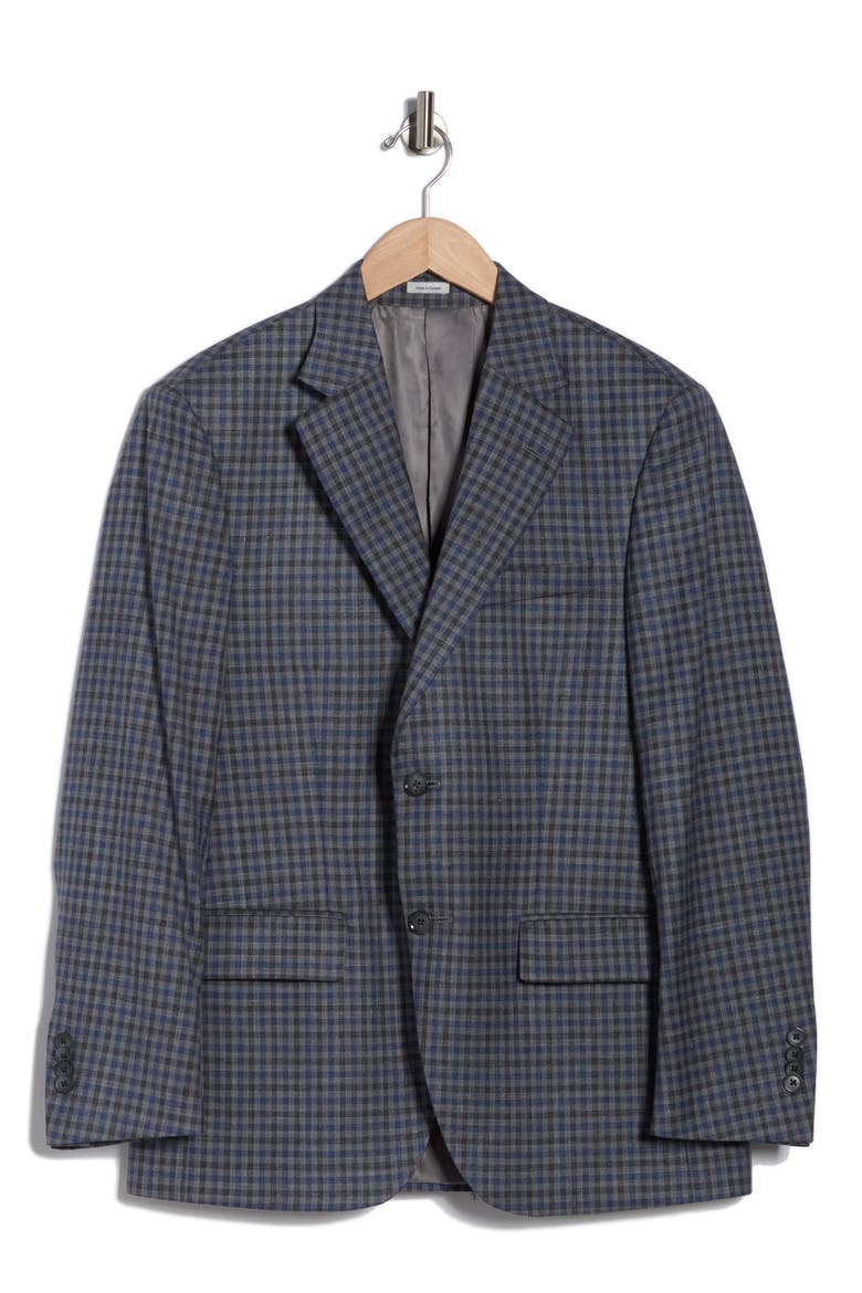 Flynn Classic Fit Check Wool Blend Sport Coat, Alternate, color, GREY