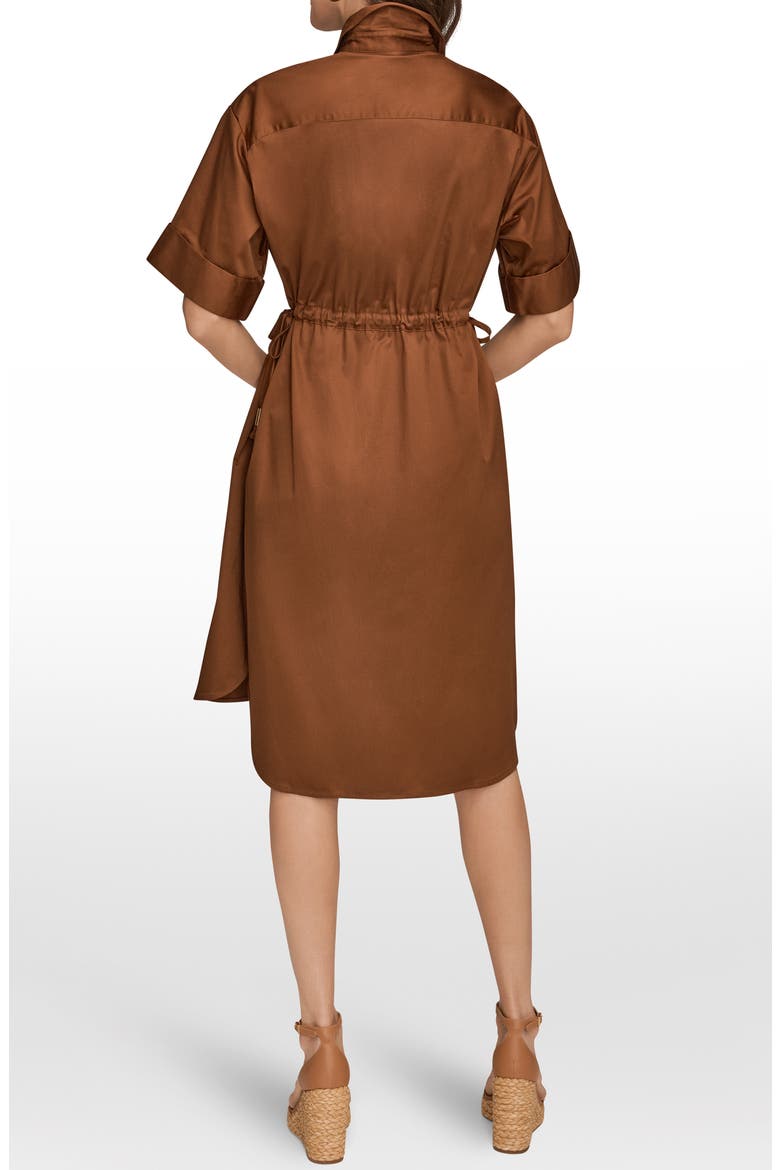 Short Sleeve Shirtdress, Alternate, color, COGNAC