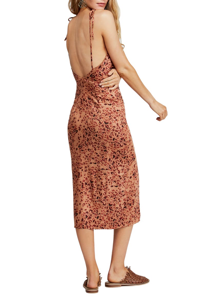 Show Stopper Body-Con Midi Dress, Alternate, color, BROWN COMBO