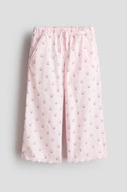 H&M Lace-trimmed Seersucker Trousers