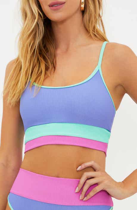 Beach Riot Eva Colorblock Rib Bikini Top