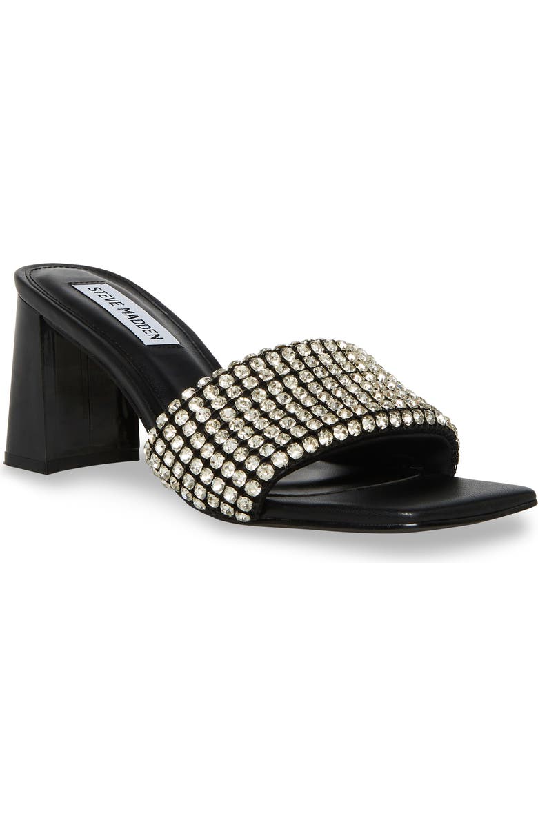Steve Madden Laney Rhinestone Sandal, Main, color, Black